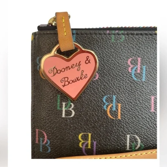 Dooney & Bourke Black Wristlet with Multicolor Logo - Picture 4 of 6